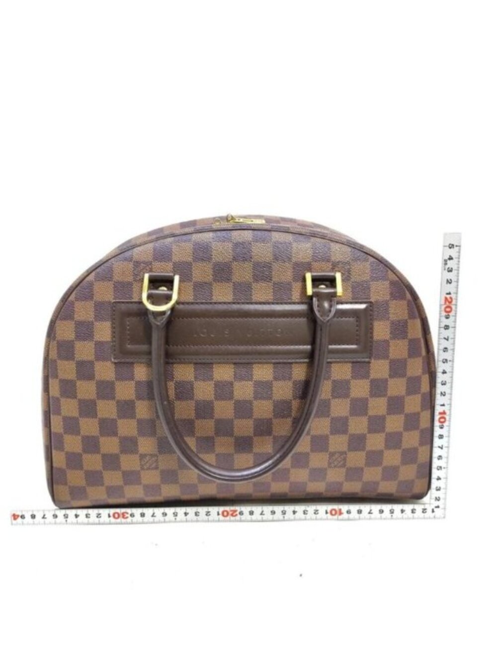 Authentic Louis Vuitton Nolita Damier Ebene Handbag Brown Leather Satchel Bag - Picture 3 of 16